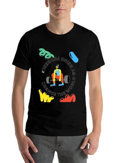 Motivational Black T-Shirt: Deadlift & Be Yourself