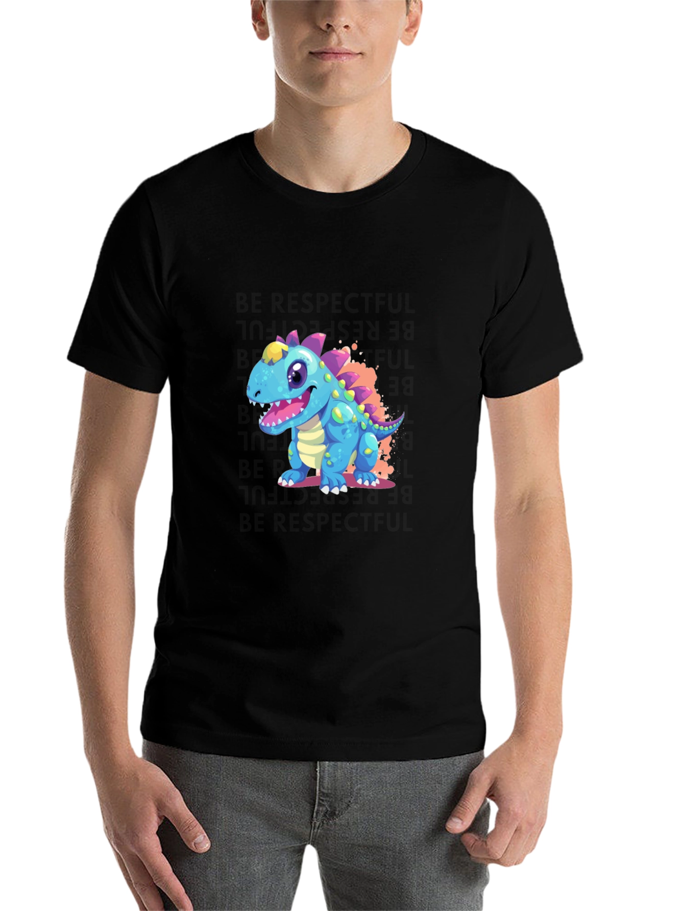 Cartoon Dinosaur Graphic T-Shirt
