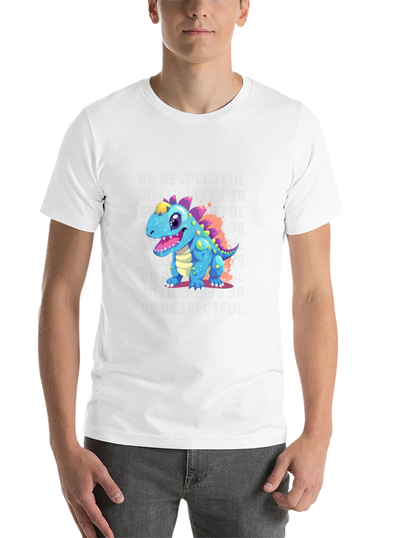 Cartoon Dinosaur Graphic T-Shirt