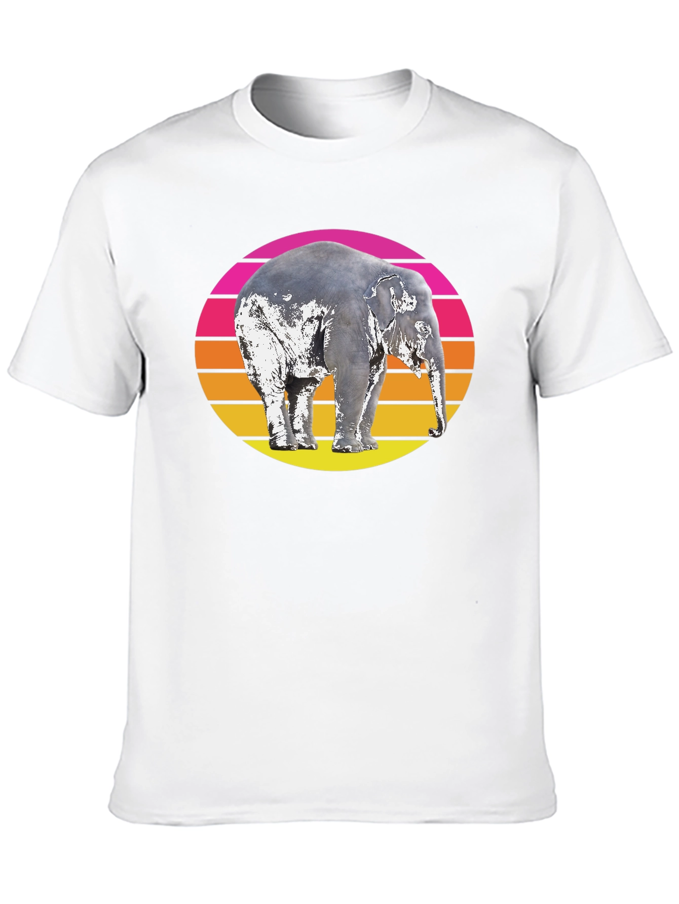 Retro Elephant Sunset Graphic T-Shirt