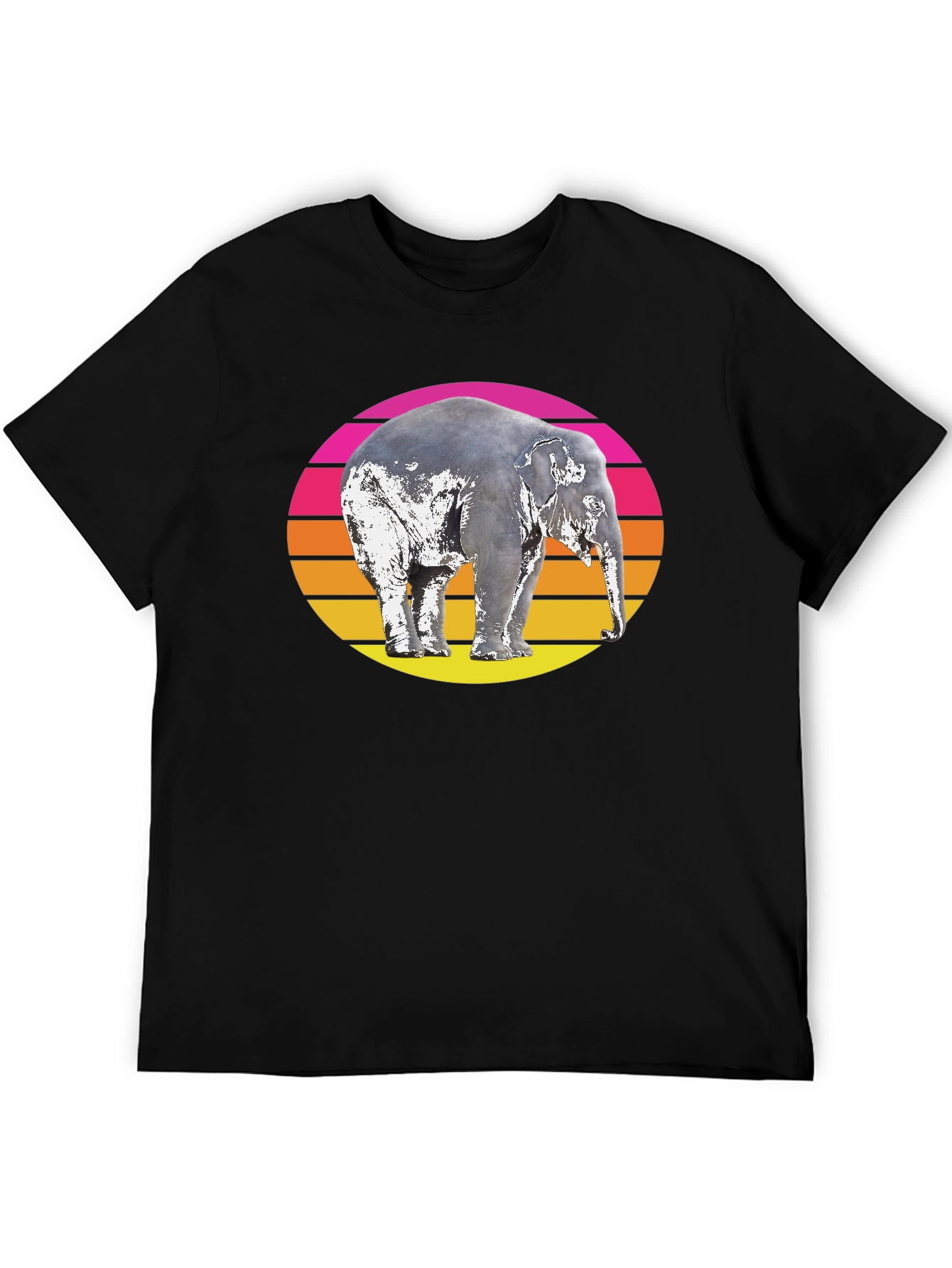 Retro Elephant Sunset Graphic T-Shirt