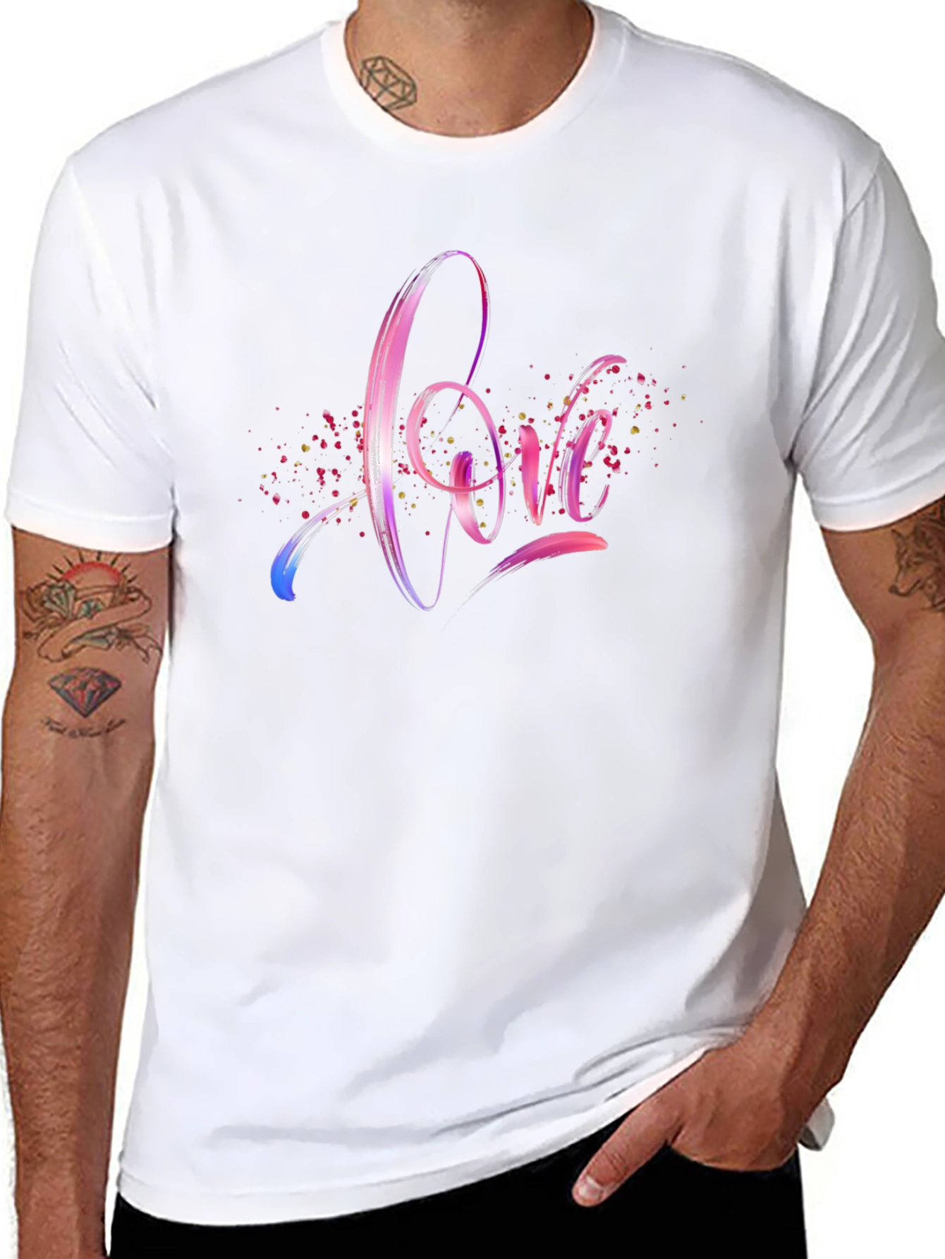 Love Script Tee - Stylish Black Cotton T-Shirt