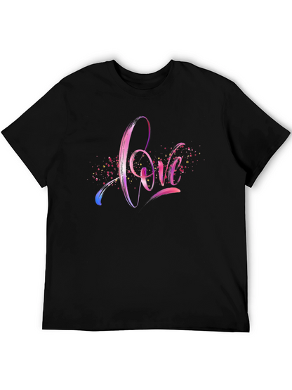 Love Script Tee - Stylish Black Cotton T-Shirt