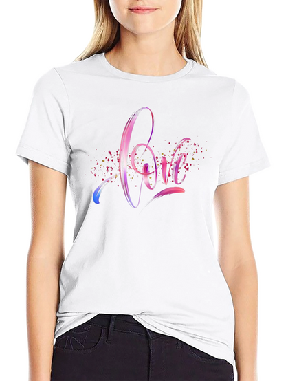 Love Script Tee - Stylish Black Cotton T-Shirt