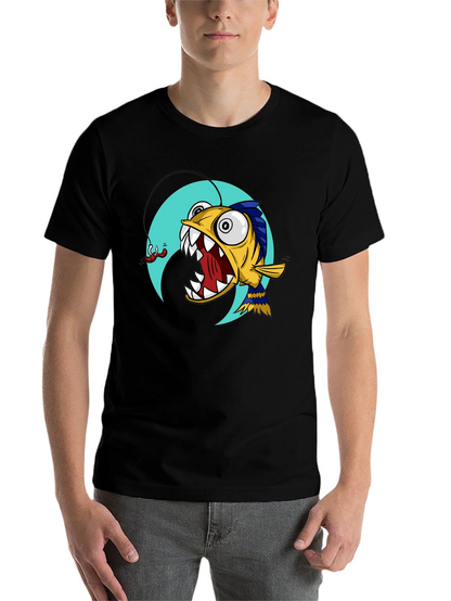 Angler Fish Graphic T-Shirt - Black Cotton Tee