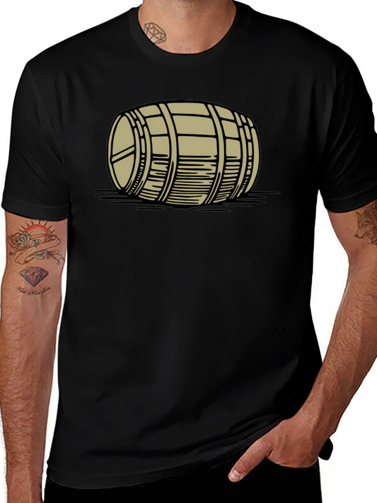 Barrel Graphic Tee - Black Cotton Casual Shirt