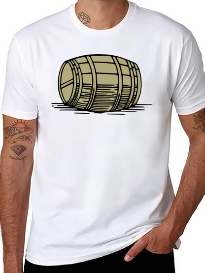Barrel Graphic Tee - Black Cotton Casual Shirt