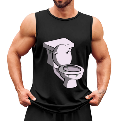 Cartoon Toilet Weird Meme Art Casual Men Sleeveless Tee