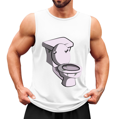 Cartoon Toilet Weird Meme Art Casual Men Sleeveless Tee