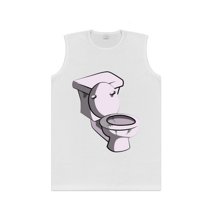 Cartoon Toilet Weird Meme Art Casual Men Sleeveless Tee