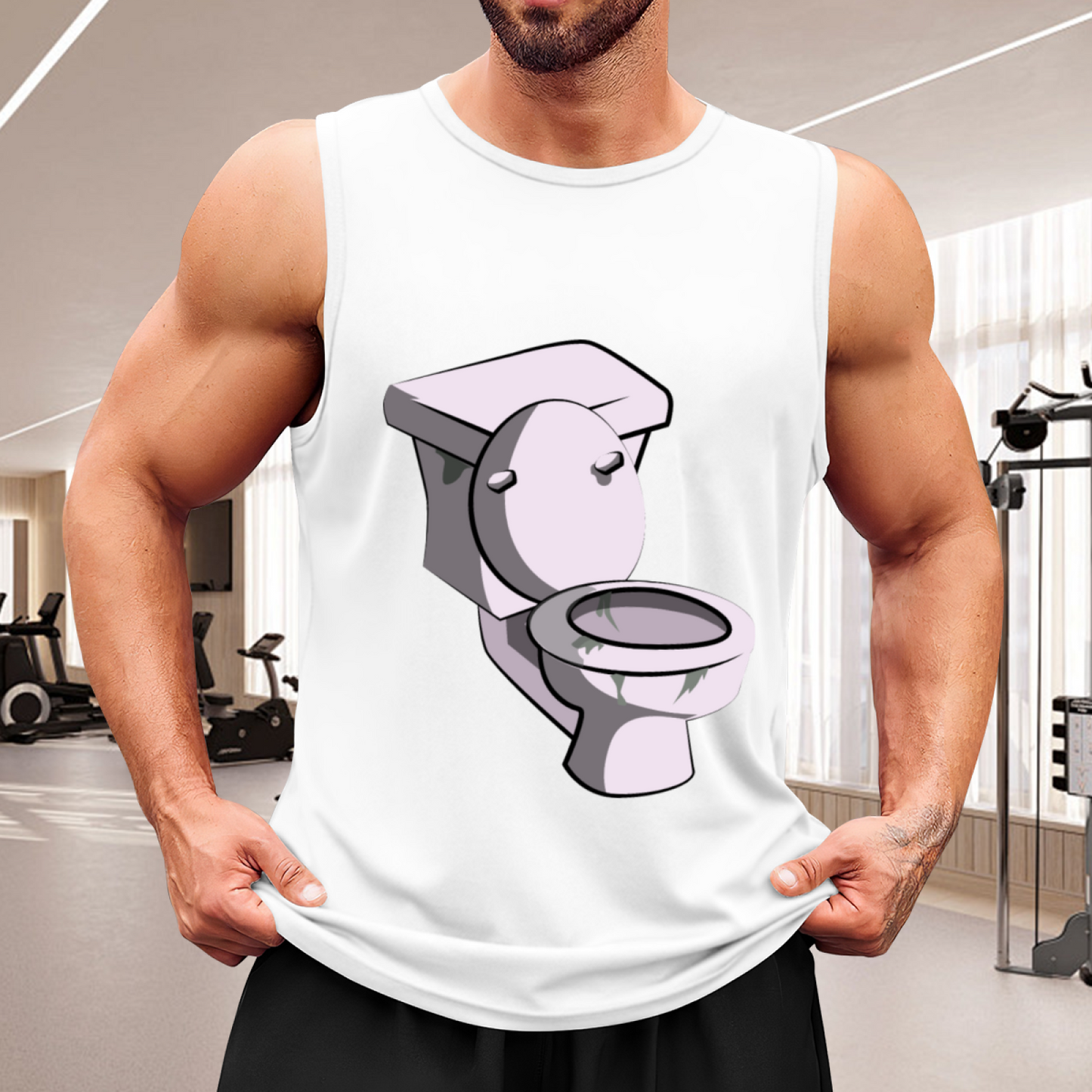 Cartoon Toilet Weird Meme Art Casual Men Sleeveless Tee
