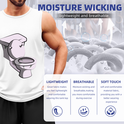 Cartoon Toilet Weird Meme Art Casual Men Sleeveless Tee