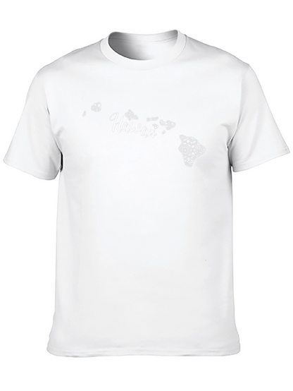 Hawaii Islands Graphic Print Black T-Shirt