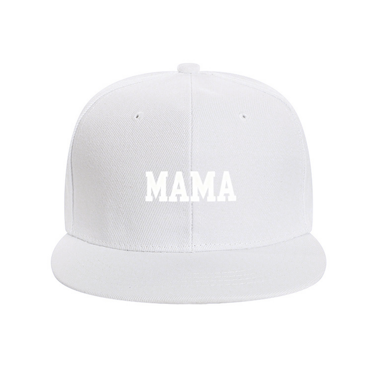 Bold MAMA Block Letter Red Flat Snapback, Mom Classic Daily Sun Hat