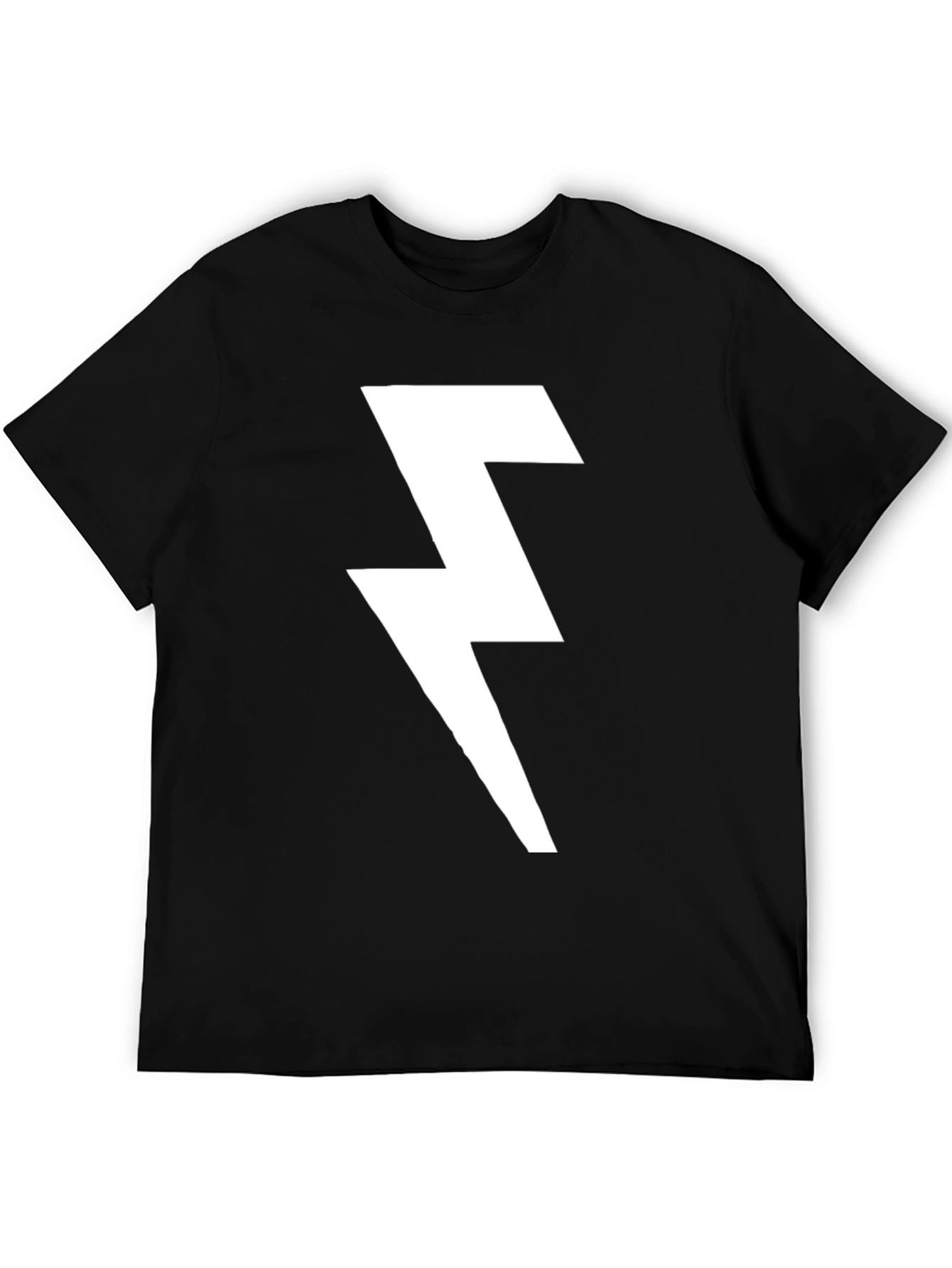 Lightning Bolt Graphic T-Shirt - Bold Black Tee
