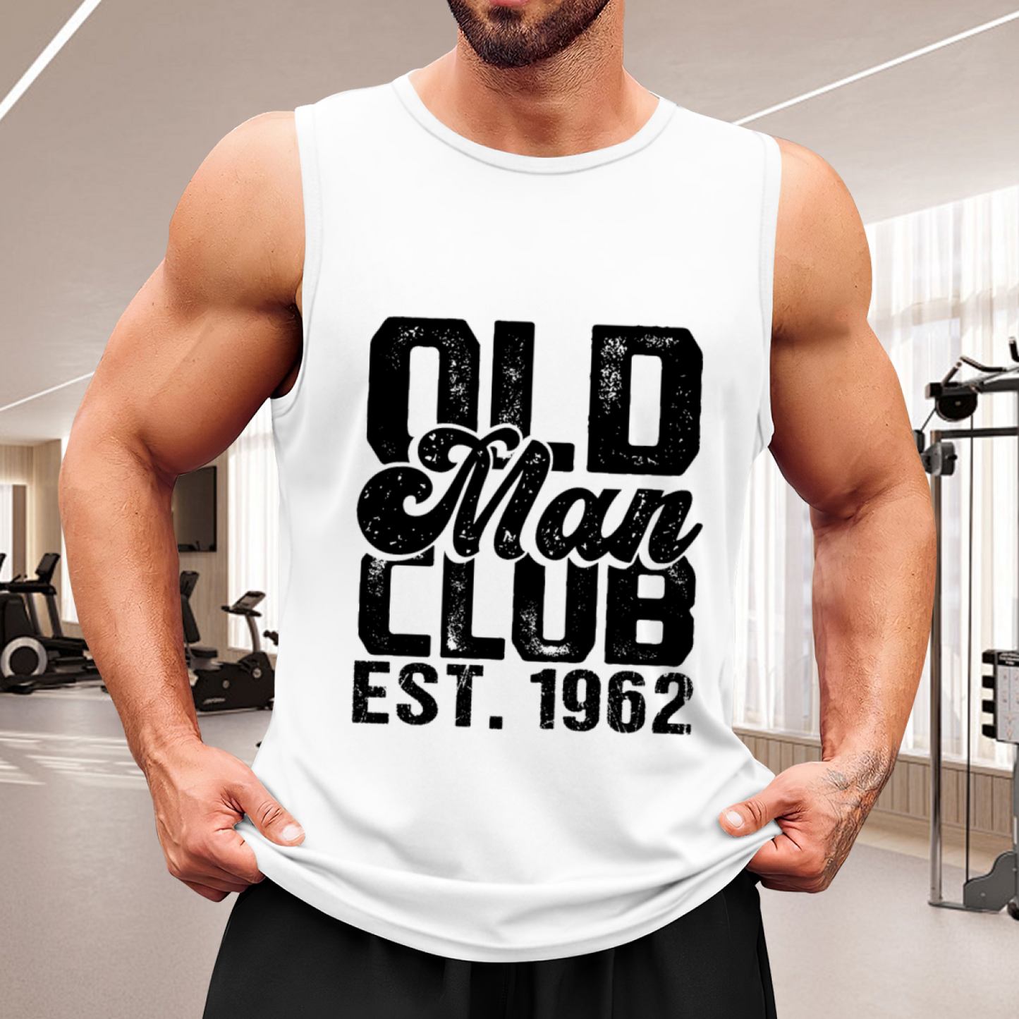 Vintage Old Man Club EST.1962 Distressed Print Tank