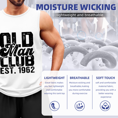 Vintage Old Man Club EST.1962 Distressed Print Tank