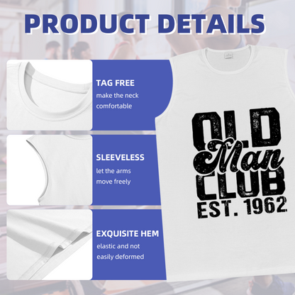 Vintage Old Man Club EST.1962 Distressed Print Tank