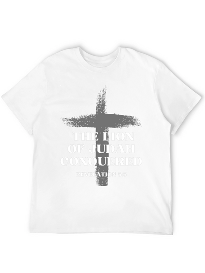 Lion of Judah Conquered Black T-Shirt Revelation 5:5