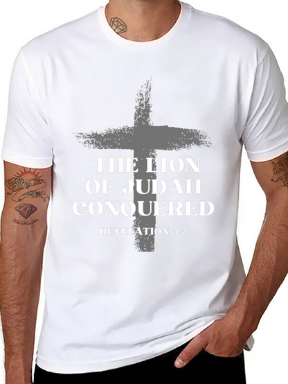 Lion of Judah Conquered Black T-Shirt Revelation 5:5