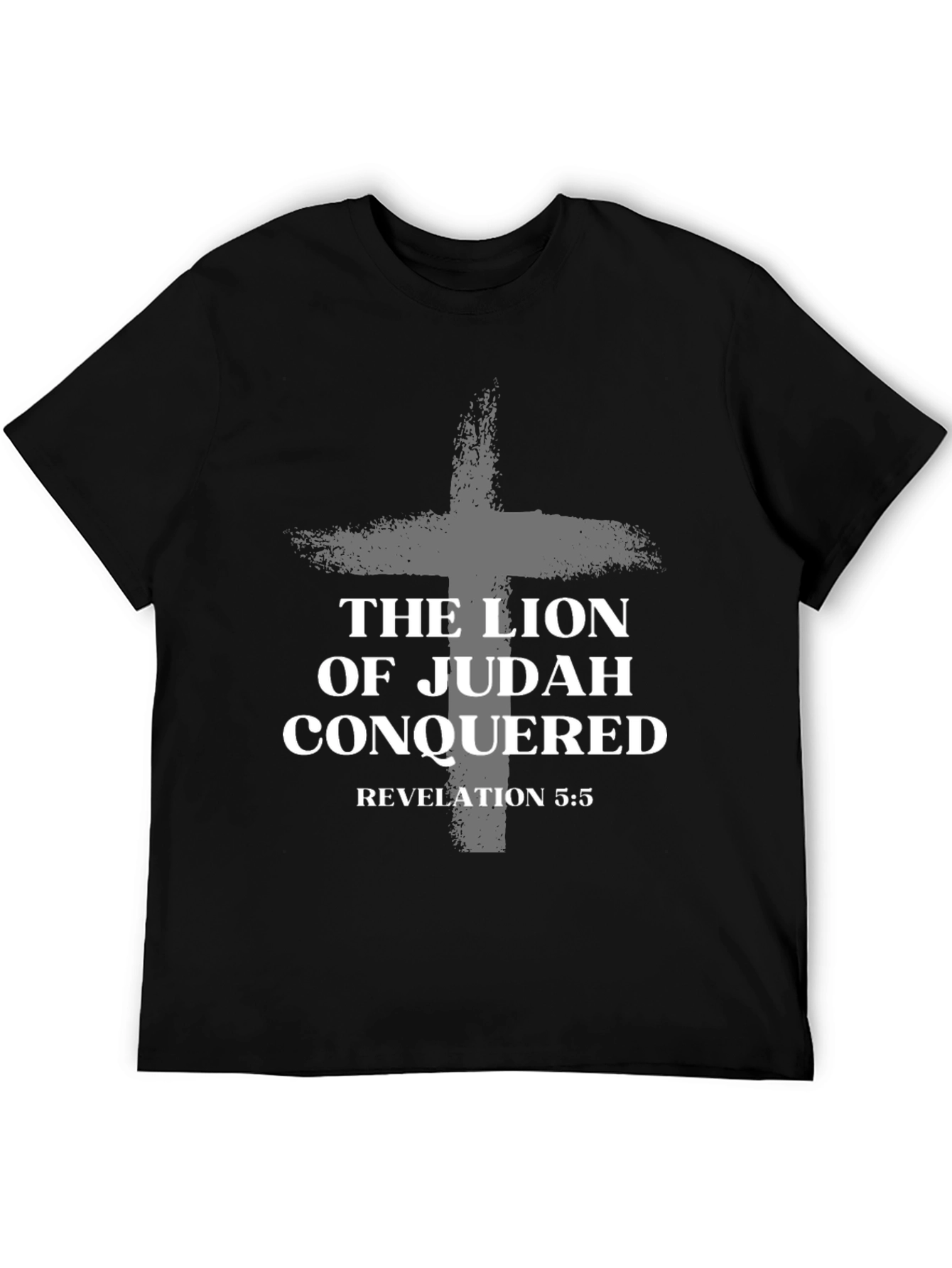 Lion of Judah Conquered Black T-Shirt Revelation 5:5