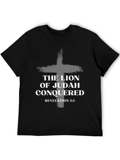 Lion of Judah Conquered Black T-Shirt Revelation 5:5