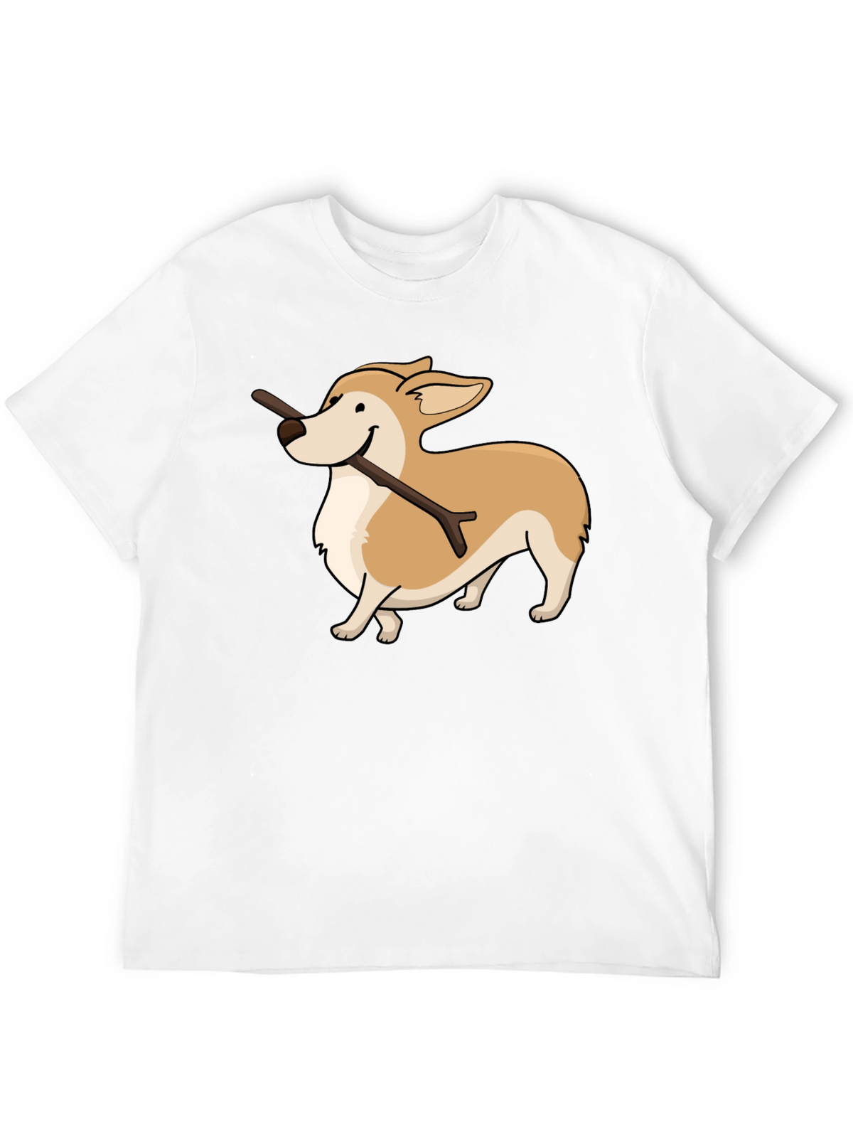 Corgi With Stick Graphic T-Shirt