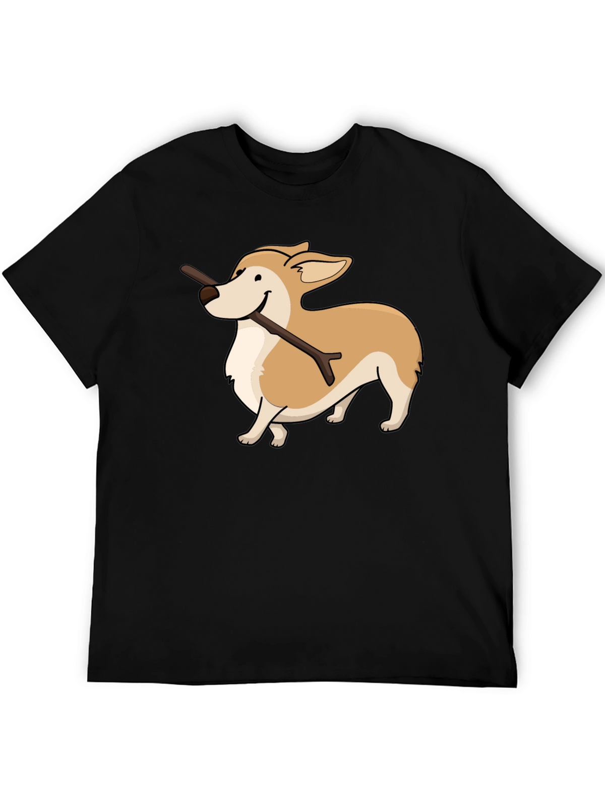 Corgi With Stick Graphic T-Shirt