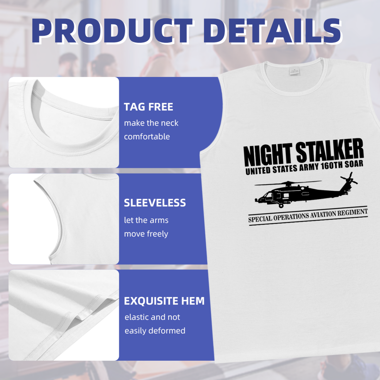 Night Stalker 160th SOAR Army Helicopter Military Tank Top