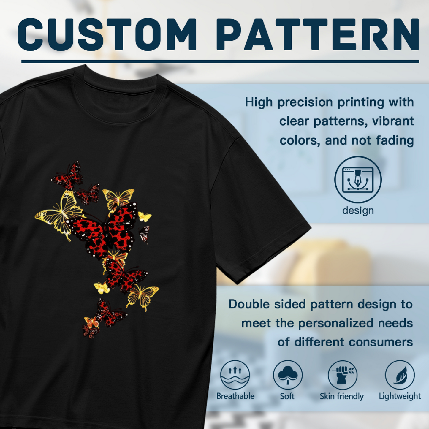 Bold Red Leopard Butterfly Eye-catching Streetwear Plus Size Women Printed T-Shirt