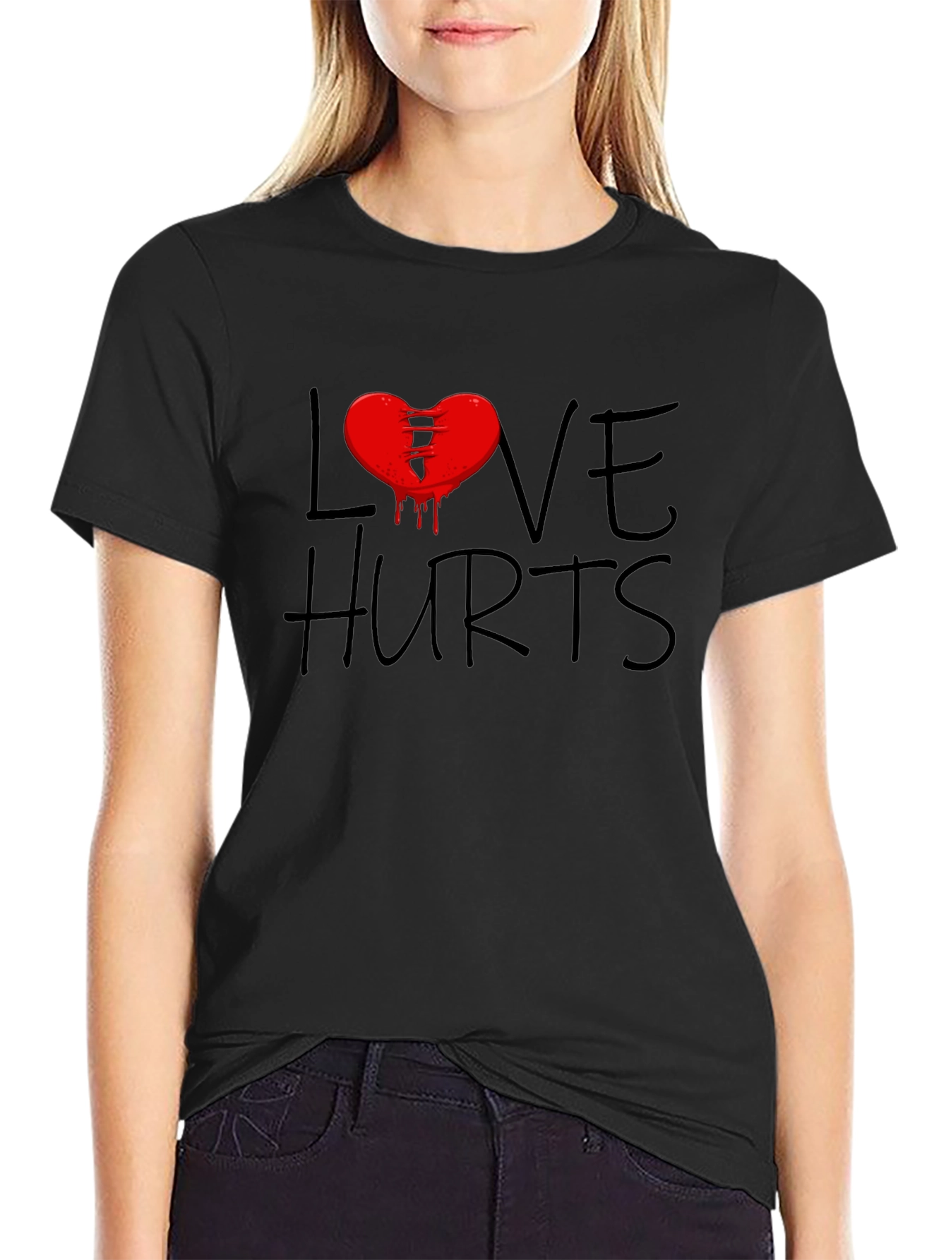 Love Hurts Graphic T-Shirt - Black