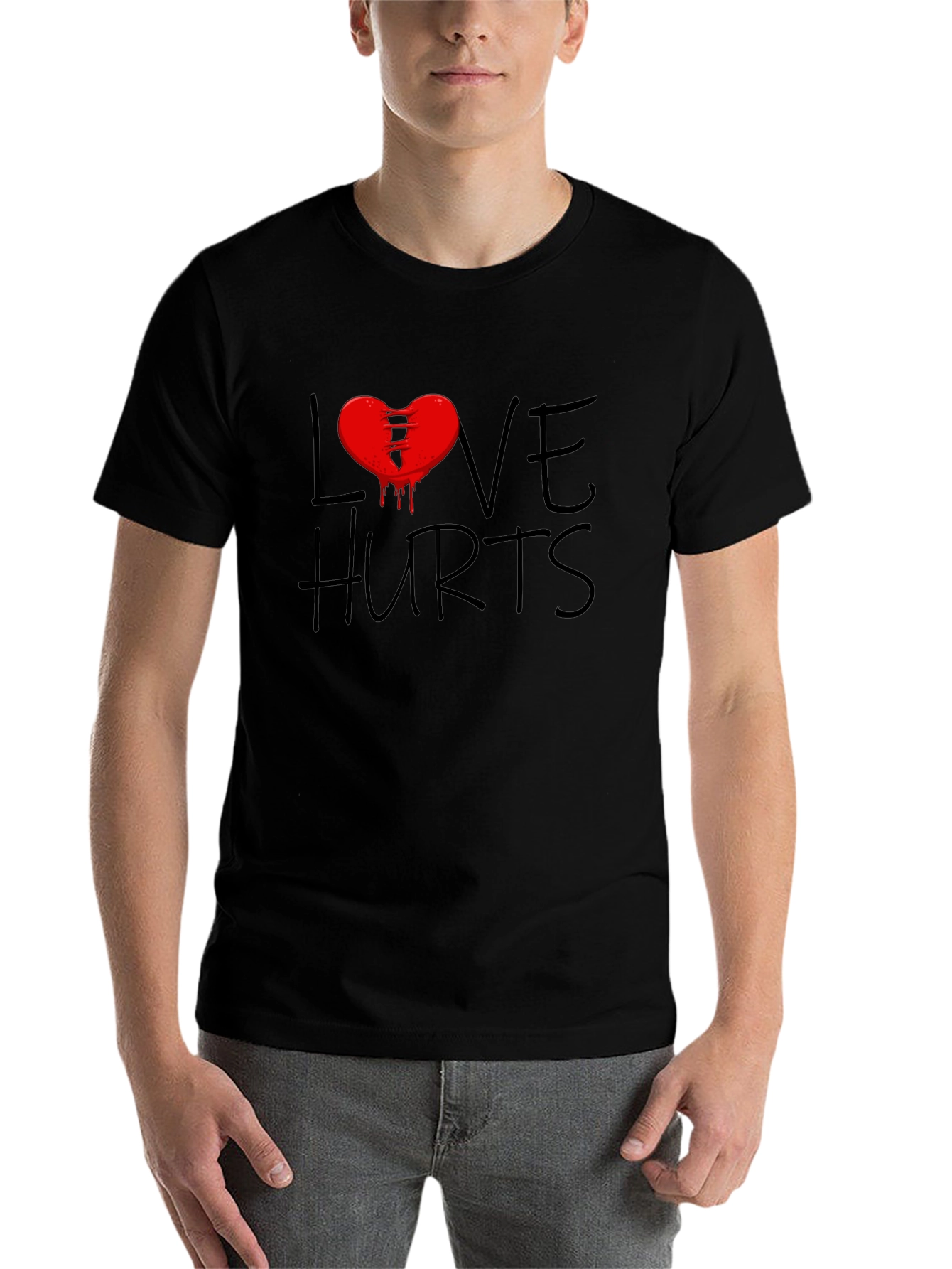 Love Hurts Graphic T-Shirt - Black