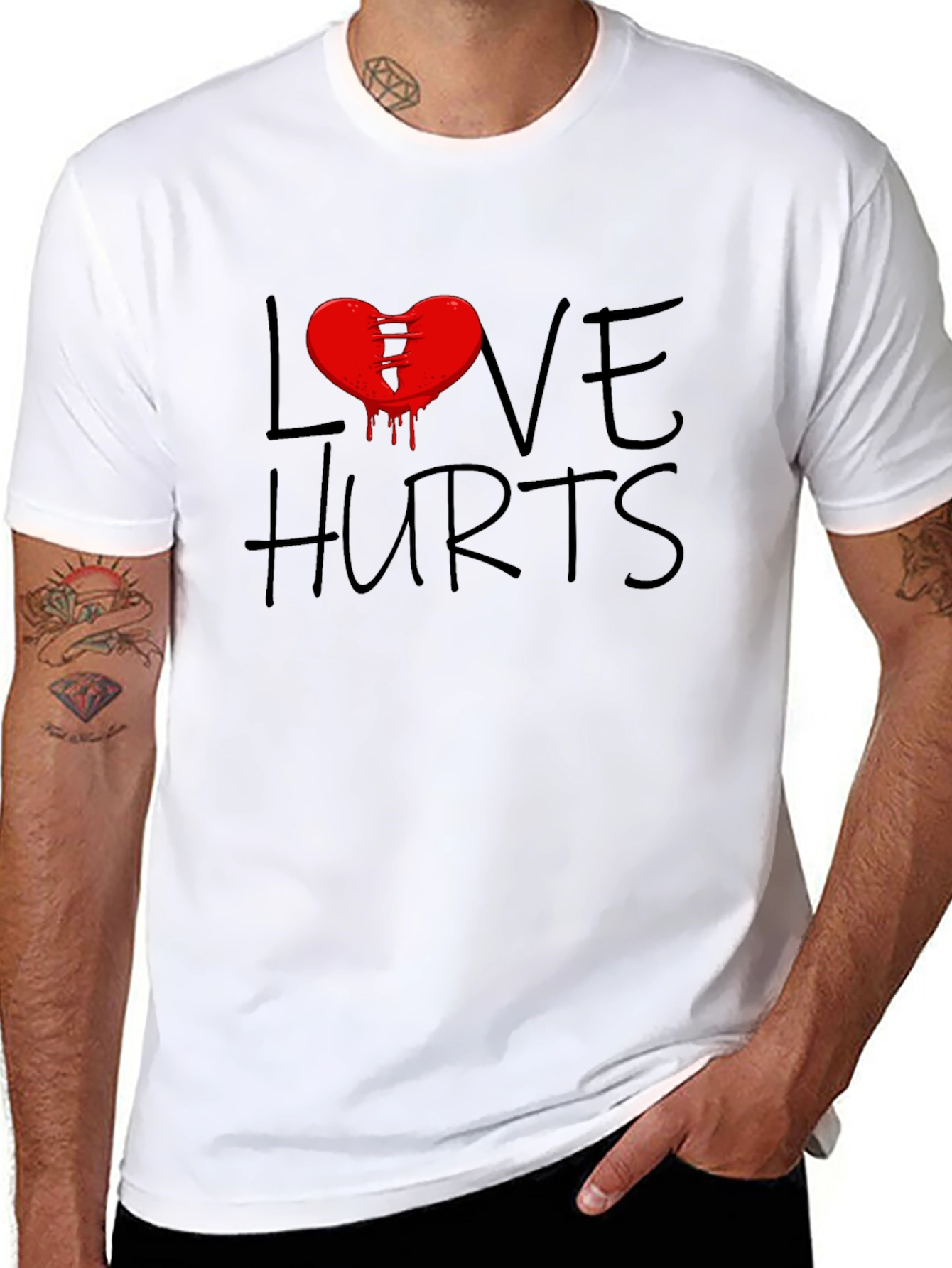 Love Hurts Graphic T-Shirt - Black