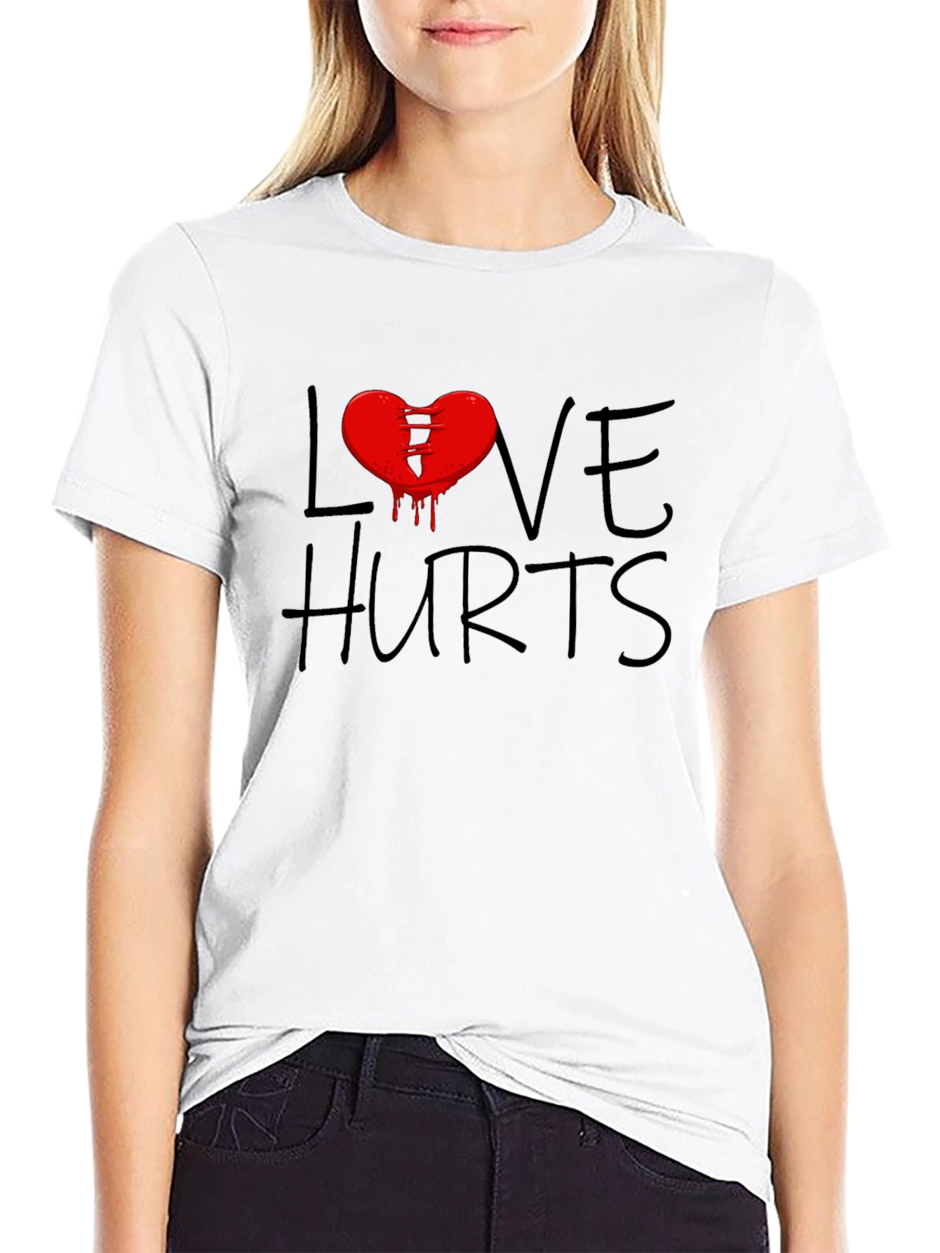 Love Hurts Graphic T-Shirt - Black