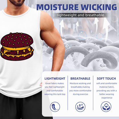 Retro Cartoon Cheeseburger Foodie Men¡¯s Gym Tank Top