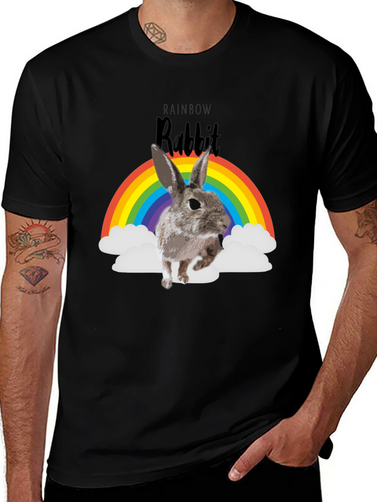 Rainbow Rabbit T-Shirt - Fun Graphic Tee