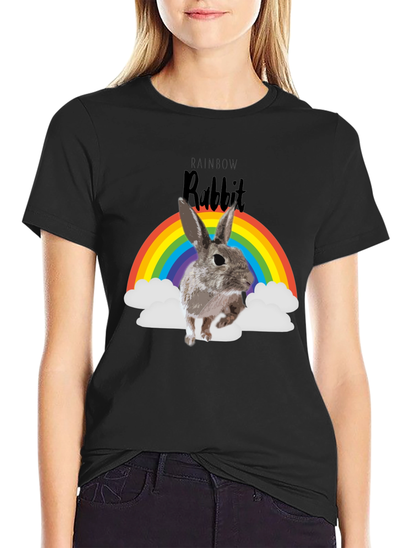 Rainbow Rabbit T-Shirt - Fun Graphic Tee