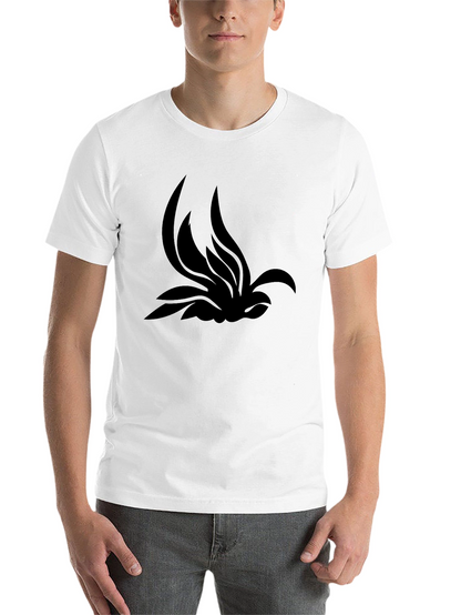 Black T-Shirt with Abstract Lotus Design