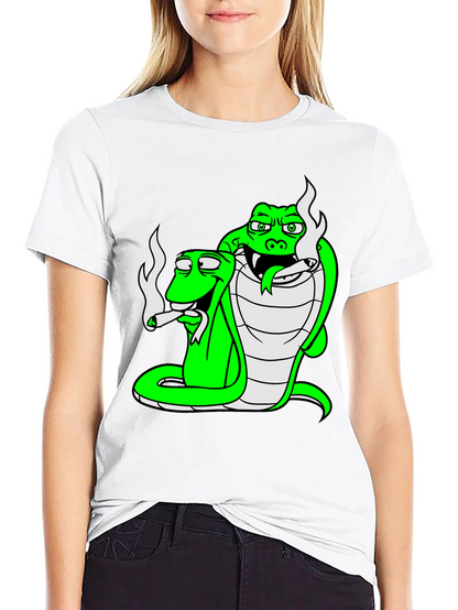 Cool Cobra Snakes Smoking Joint T-Shirt
