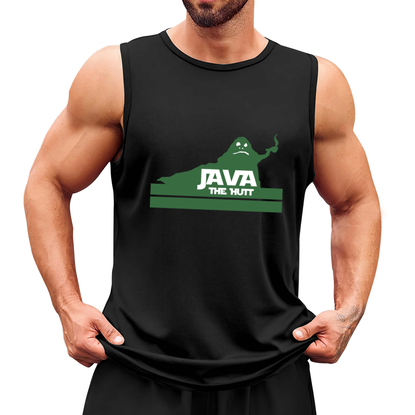 Java The Hutt Star Wars Coffee Pun Graphic Tank Top