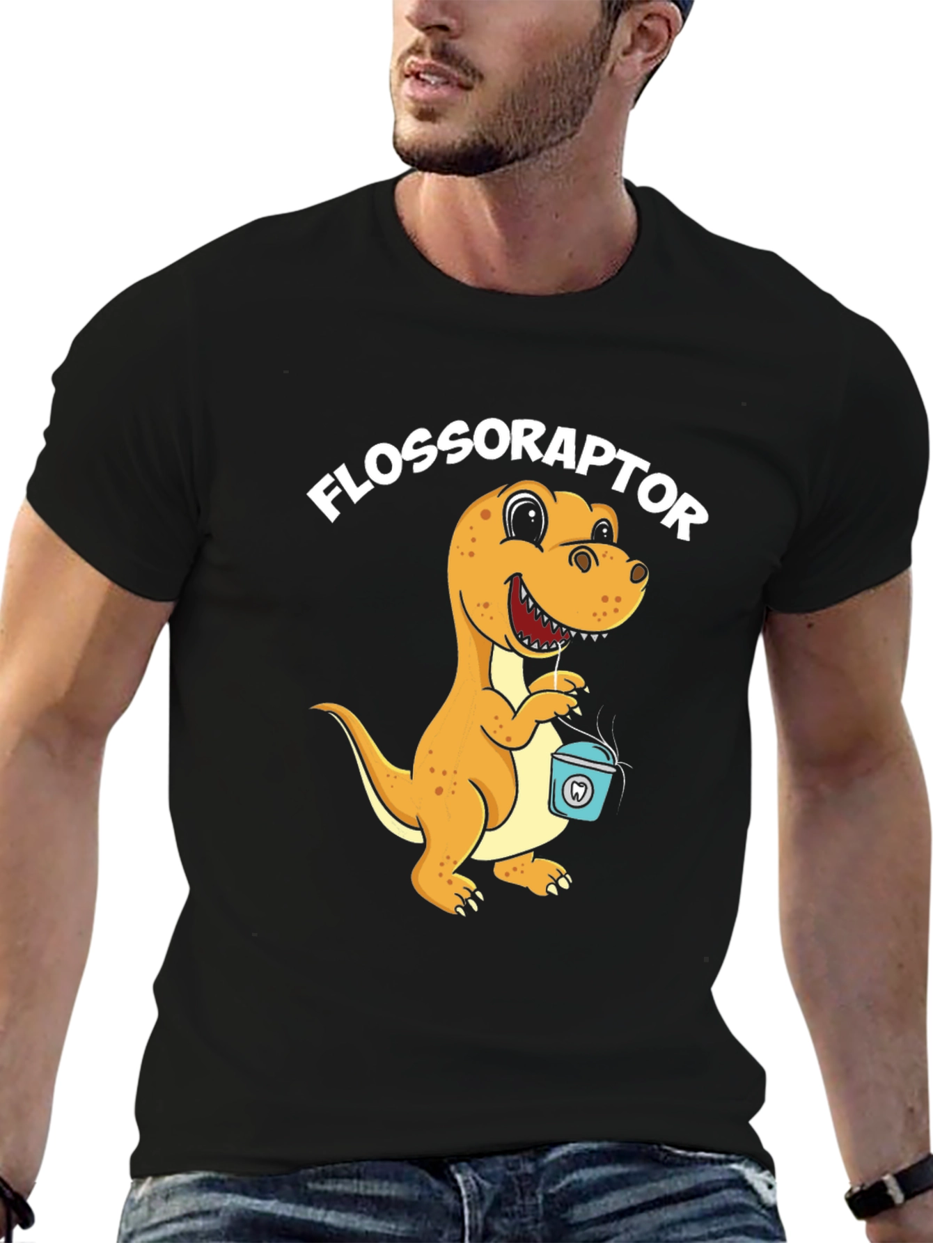 Flossoraptor T-Shirt - Dental Hygiene Dinosaur