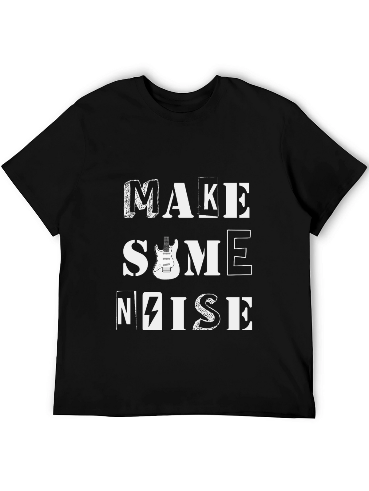 Make Some Noise Graphic Tee - Black Cotton