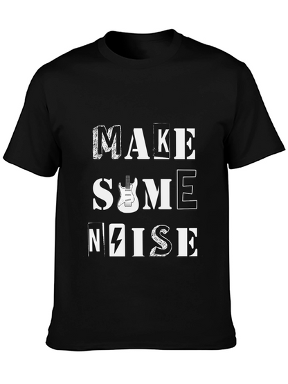 Make Some Noise Graphic Tee - Black Cotton