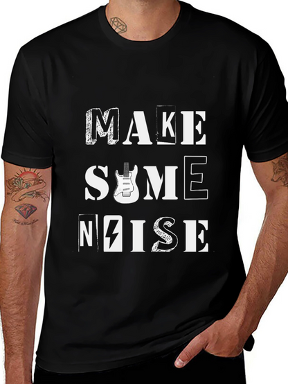 Make Some Noise Graphic Tee - Black Cotton