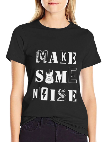 Make Some Noise Graphic Tee - Black Cotton