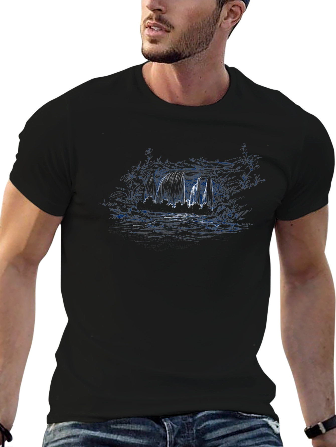 Mens Black Graphic T-Shirt