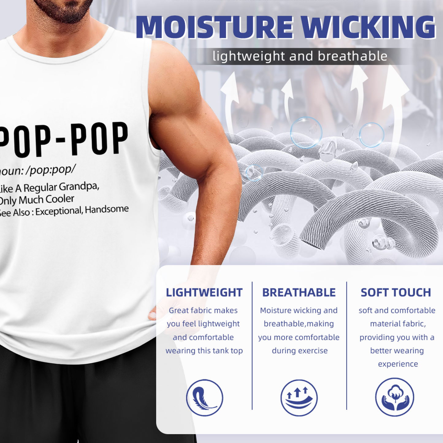 Funny POP-POP Cool Grandpa Definition Men Sleeveless Shirt