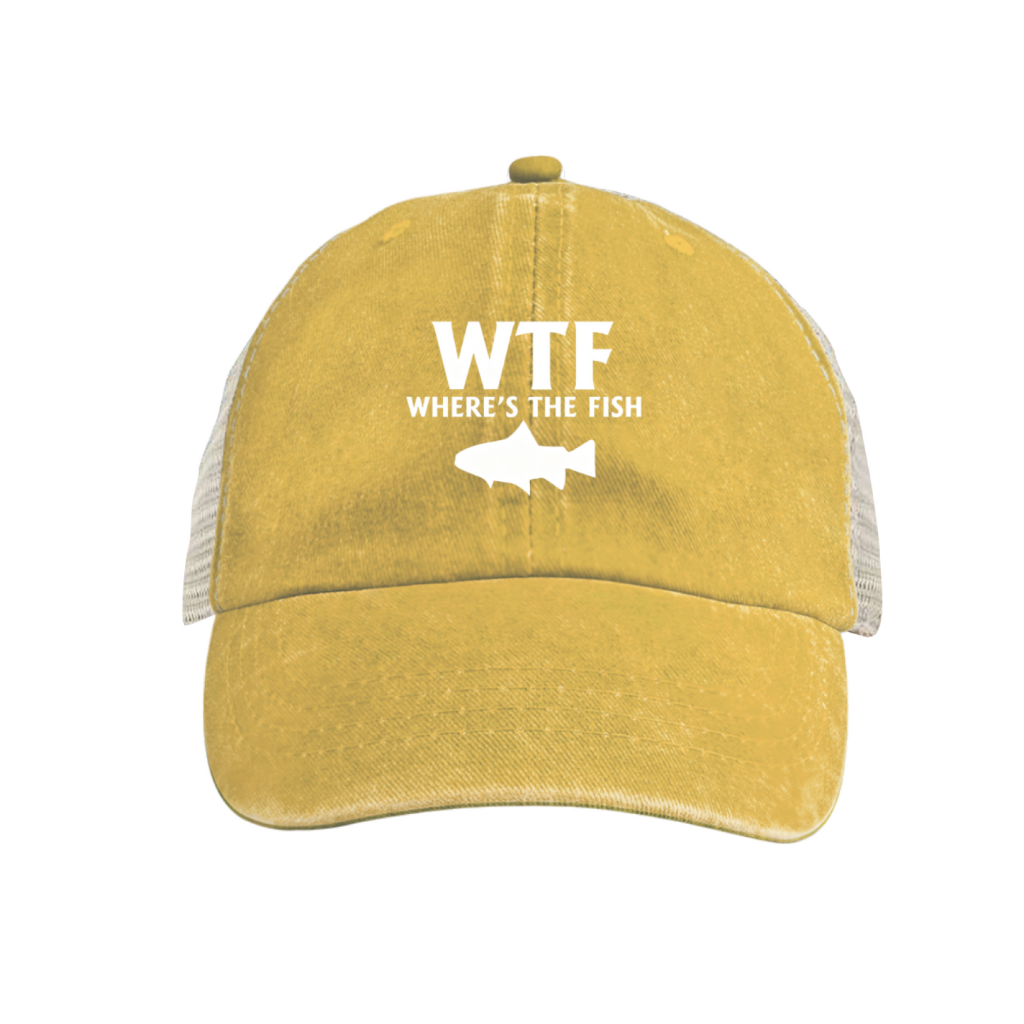 WTF Where¡¯s The Fish Funny Fishing Graphic Mesh Trucker Hat, Angler Humor Cap