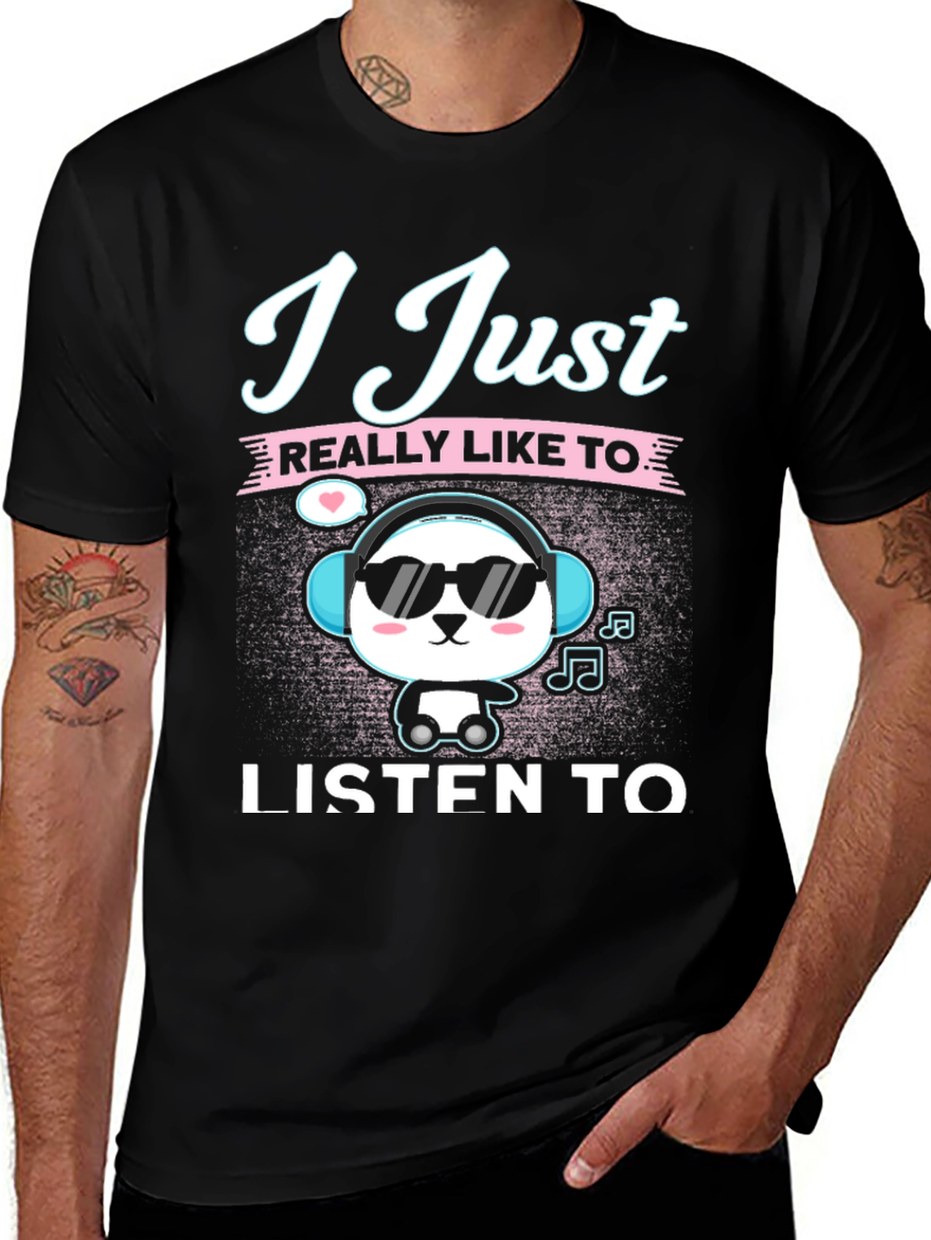 Cool Panda Music Lover T-Shirt