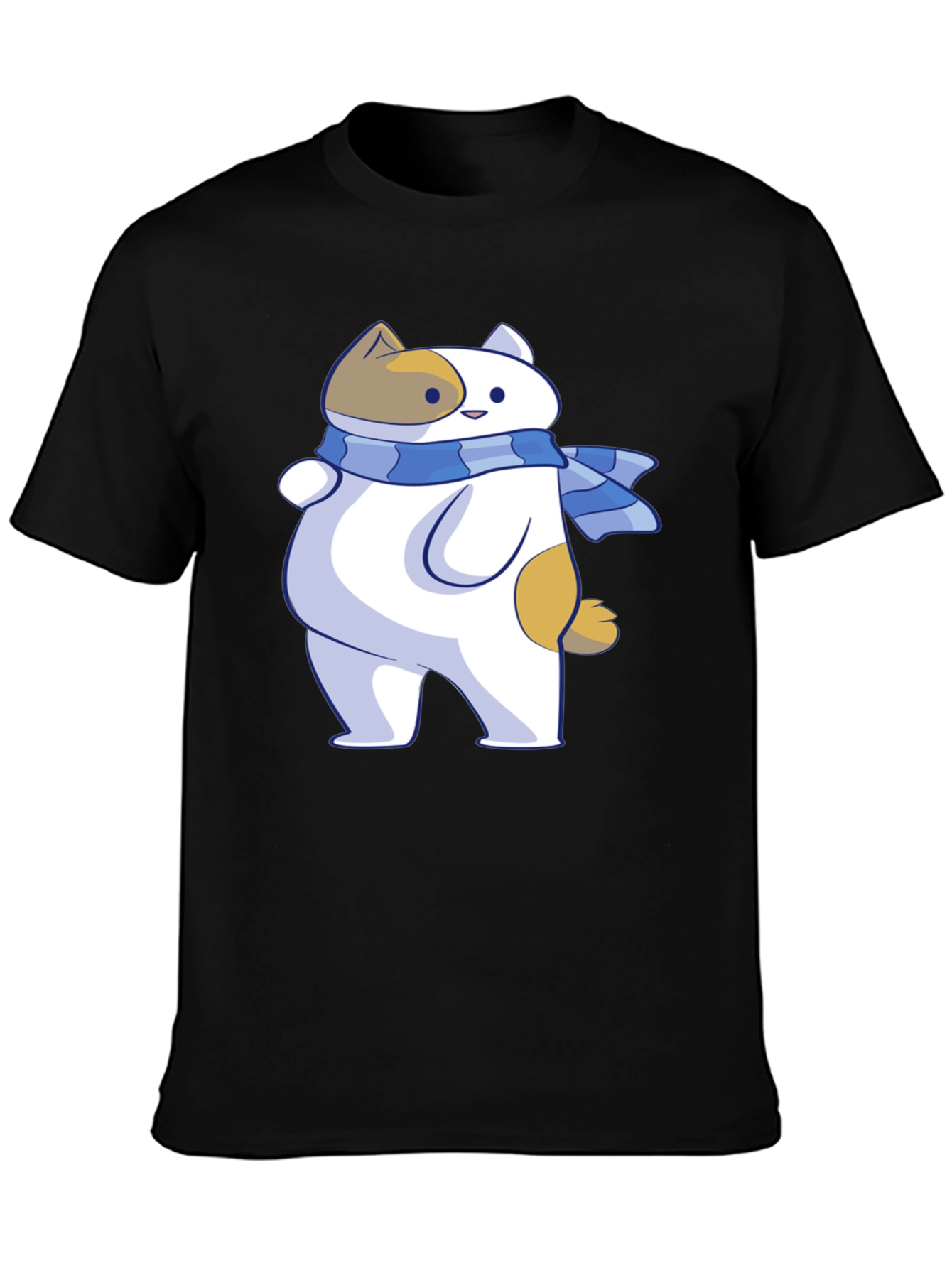 Cartoon Cat T-Shirt - Unisex Black Tee